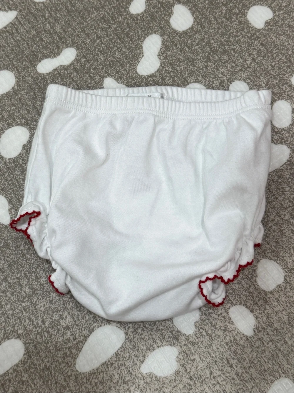 Kissy Kissy embroidered bloomers diaper cover Christmas santa pima cotton ruffle